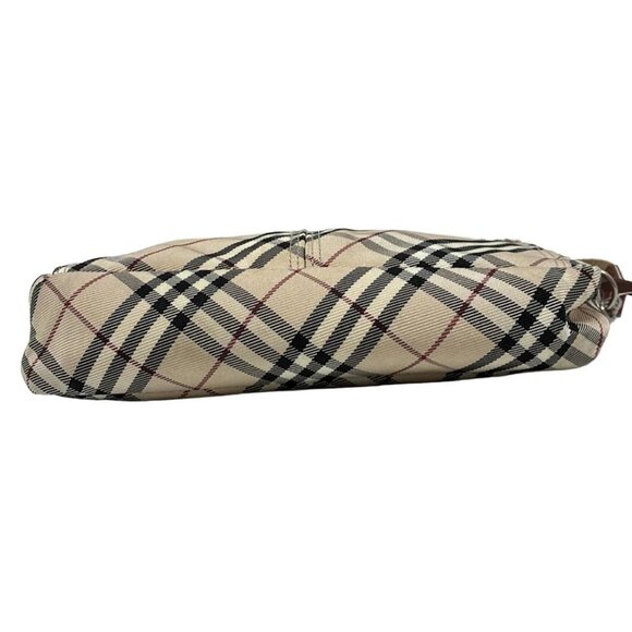 Auth Burberry Blue Label - Beige Black Red Jacquard Shoulder Bag - Picture 5 of 9